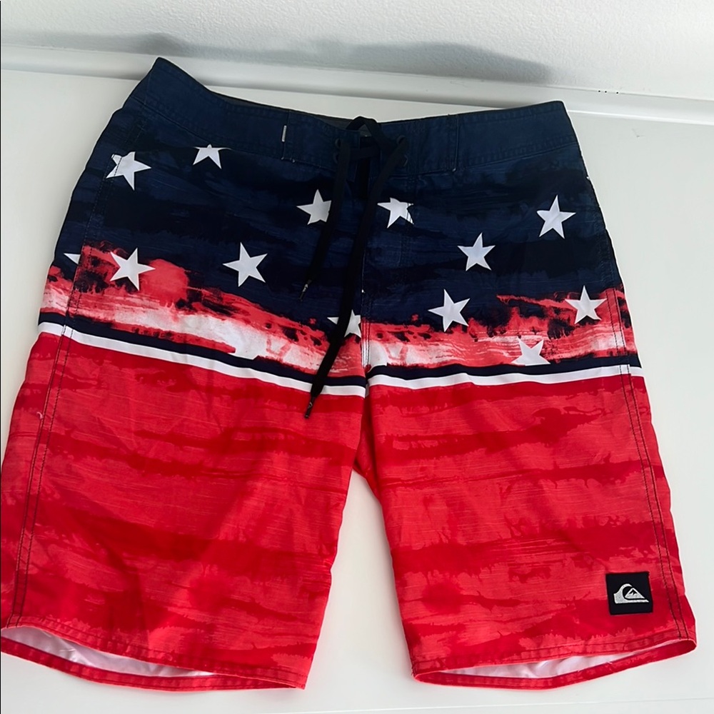 Quiksilver Surf Men's Star-Spangled Red and Navy Board Shorts